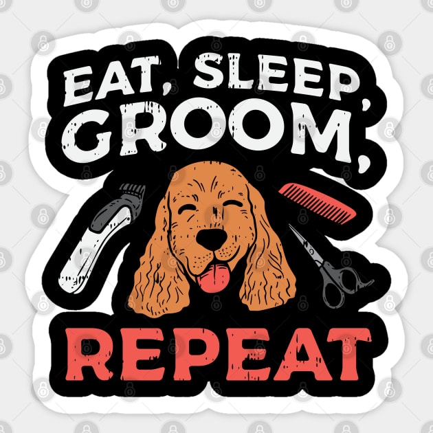 Eat Sleep Groom Repeat Sticker by maxdax